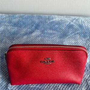 Coach Red Interior Zip Pouch